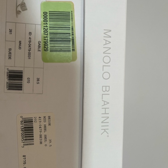 NIB MANOLO BLAHNIK GABLE SUEDE BUCKLE HEELED SLIDE SANDAL 39.5 - Picture 6 of 6